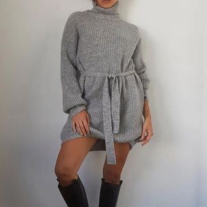 Turtle neck sweater dress